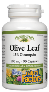 Natural Factors HerbalFactors Olive Leaf Capsules - 90 Capsules - YesWellness.com
