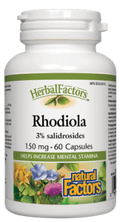 Natural Factors HerbalFactors Rhodiola Capsules - 60 capsules - YesWellness.com