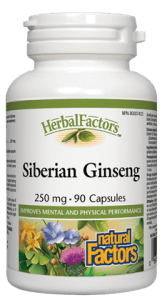 Natural Factors HerbalFactors Siberian Ginseng Capsules 250mg - 90 Capsules - YesWellness.com
