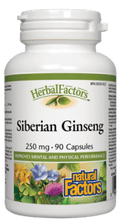 Natural Factors HerbalFactors Siberian Ginseng Capsules 250mg - 90 Capsules - YesWellness.com