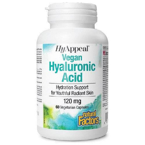 Natural Factors HyAppeal Vegan Hyaluronic Acid 120mg 60 Capsules - YesWellness.com