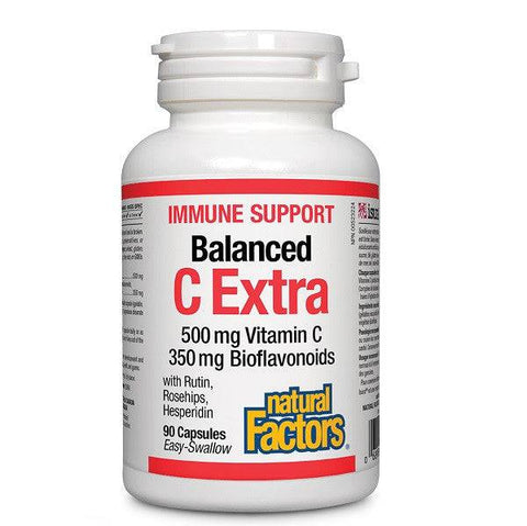 Natural Factors Immune Support Balanced C Extra 500mg Vitamin C 350mg Bioflavonoids - YesWellness.com