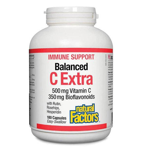 Natural Factors Immune Support Balanced C Extra 500mg Vitamin C 350mg Bioflavonoids - YesWellness.com