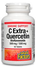 Expires April 2026 Clearance Natural Factors Immune Support C Extra + Quercetin Bioflavonoids (500mg/500mg)  90 Tablets