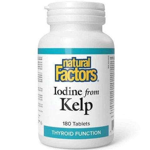 Natural Factors Iodine From Kelp Thyroid Function Tablets 180 Tablets - YesWellness.com