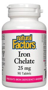 Natural Factors Iron Chelate 25mg Tablets - 90 Tablets - YesWellness.com