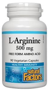 Natural Factors L-Arginine 500mg Vegetarian Capsules - 90 capsules - YesWellness.com