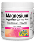 Natural Factors Magnesium Bisglycinate Pure 200mg 120g Powder - YesWellness.com