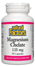 Natural Factors Magnesium Chelate 125mg Capsules - 90 capsules - YesWellness.com