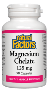 Natural Factors Magnesium Chelate 125mg Capsules - 90 capsules - YesWellness.com