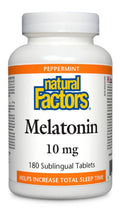 Natural Factors Melatonin 10mg Peppermint 180 Sublingual Tablets - YesWellness.com