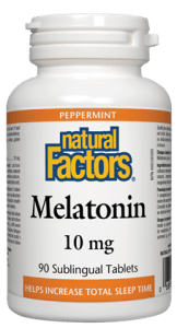 Natural Factors Melatonin 10mg Peppermint Sublingual Tablets - 90 Sublingual Tablets - YesWellness.com