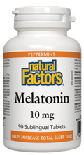 Expires June 2024 Clearance Natural Factors Melatonin 10mg Peppermint 90 Sublingual Tablets - YesWellness.com