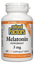 Expires June 2026 Clearance Natural Factors Melatonin 3mg Peppermint 210 Sublingual Tablets