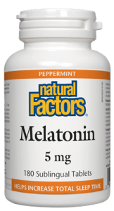 Natural Factors Melatonin 5mg Peppermint Sublingual Tablets - YesWellness.com