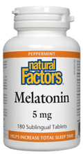 Expires June 2024 Clearance Natural Factors Melatonin 5mg Peppermint 180 Sublingual Tablets - YesWellness.com