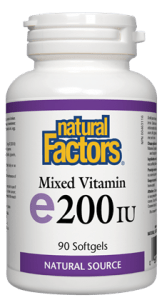 Natural Factors Mixed Vitamin E 200 IU Natural Source Softgels - 90 Soft Gels - YesWellness.com