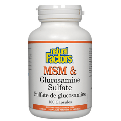 Natural Factors MSM & Glucosamine Sulfate 180 Capsules - YesWellness.com