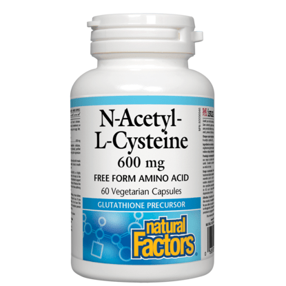 Natural Factors N-Acetyl-L-Cysteine 600mg Vegetarian Capsules - YesWellness.com