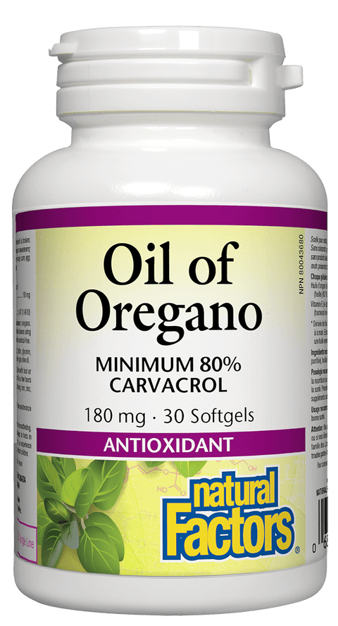 Natural Factors Oil of Oregano 180mg Softgels - YesWellness.com
