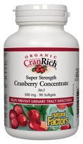 Natural Factors Organic CranRich Super Strength Cranberry Concentrate 500mg 90 Softgels - YesWellness.com
