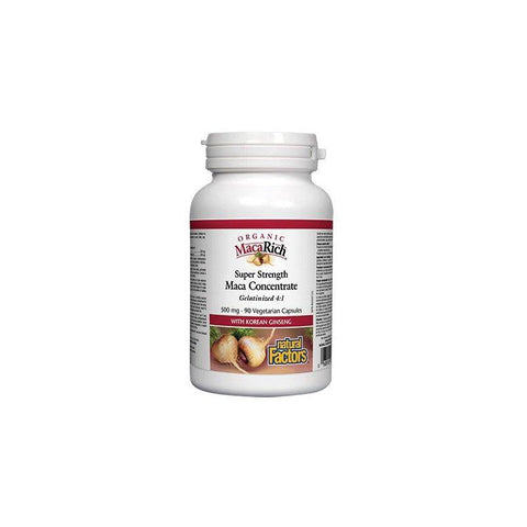 Natural Factors Organic MacaRich Super Strength Maca Concentrate 500mg 90 Vegetarian Capsules - YesWellness.com