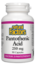 Natural Factors Pantothenic Acid 250mg Capsules - 90 Capsules - YesWellness.com