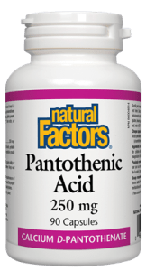 Natural Factors Pantothenic Acid 250mg Capsules - 90 Capsules - YesWellness.com