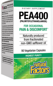 Natural Factors PEA400 Chronic Pain Relief 90 Vegetarian Capsules - YesWellness.com