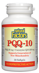 Natural Factors PQQ-10 PQQ 20mg Coenzyme Q10 200mg Softgels - YesWellness.com