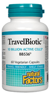 Natural Factors Premium Formula TravelBiotic BB536 10 Billion Active Cells 60 Vegetarian Capsules - YesWellness.com