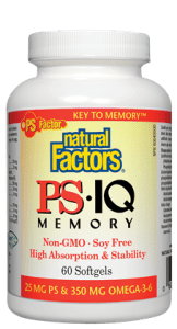 Natural Factors PS IQ Memory PS 25mg Omega-3-6 350mg Softgels - 60 soft gels - YesWellness.com