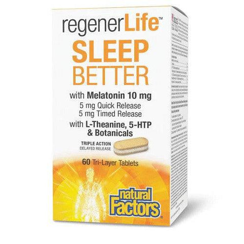 Natural Factors RegenerLife Sleep Better 60 Tri-Layer Tablets - YesWellness.com