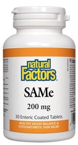 Natural Factors SAMe IsoActive 200mg Enteric Coated Tablets - YesWellness.com