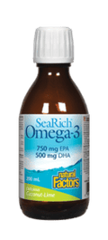 Natural Factors SeaRich Omega-3 750mg EPA / 500mg DHA Coconut Lime Liquid - 200 ml - YesWellness.com