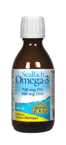 Natural Factors SeaRich Omega-3 750mg EPA / 500mg DHA Lemon Meringue Liquid - YesWellness.com