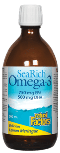 Natural Factors SeaRich Omega-3 750mg EPA / 500mg DHA Lemon Meringue Liquid - YesWellness.com