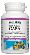 Natural Factors Stress-Relax 100% Natural GABA 100mg 90 Vegetarian Capsules - YesWellness.com
