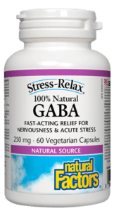 Natural Factors Stress-Relax 100% Natural GABA 250mg - 60 veg capsules - YesWellness.com