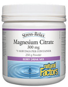 Natural Factors Stress-Relax Magnesium Citrate 300mg 250 Grams - YesWellness.com
