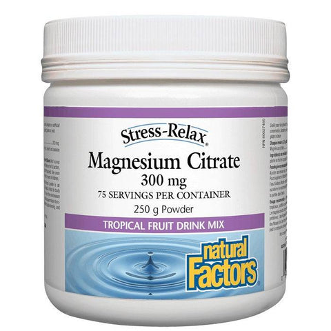 Natural Factors Stress-Relax Magnesium Citrate 300mg 250 Grams - YesWellness.com