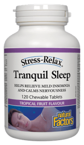 Natural Factors Stress-Relax Tranquil Sleep Tropical Fruit Flavour - YesWellness.com