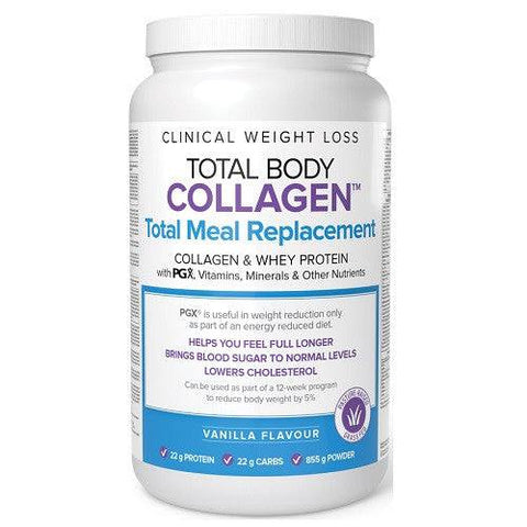 Natural Factors Total Body Collagen Total Meal Replacement Powder - Vanilla Flavour 855g - YesWellness.com