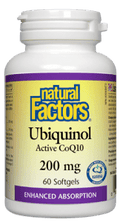 Natural Factors Ubiquinol Active CoQ10 200mg Softgels - YesWellness.com