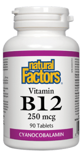 Natural Factors Vitamin B12 250 mcg Tablets - 90 Tablets - YesWellness.com