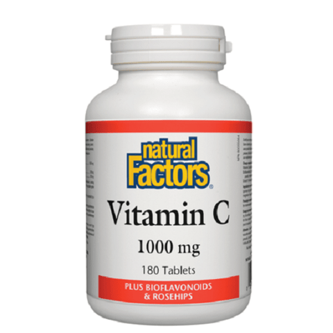 Expires April 2026 Clearance Natural Factors Vitamin C 1000mg Plus Bioflavonoids and Rosehips 180 Tablets