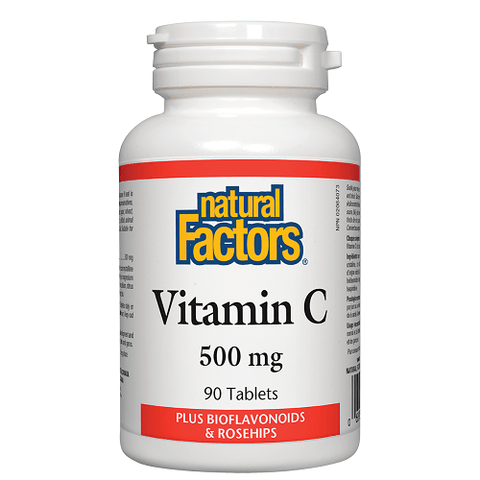 Natural Factors Vitamin C 500mg Plus Bioflavonoids and Rosehips 90 Tablets - YesWellness.com