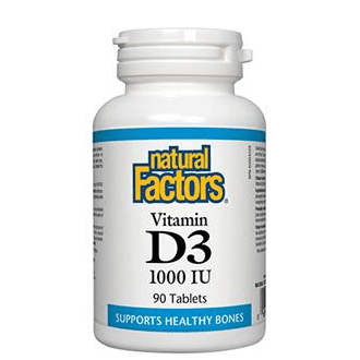 Natural Factors Vitamin D3 1000 IU 90 Tablets - YesWellness.com
