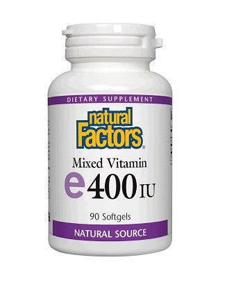 Natural Factors Vitamin E 400 IU Natural SourceSoftgels - YesWellness.com