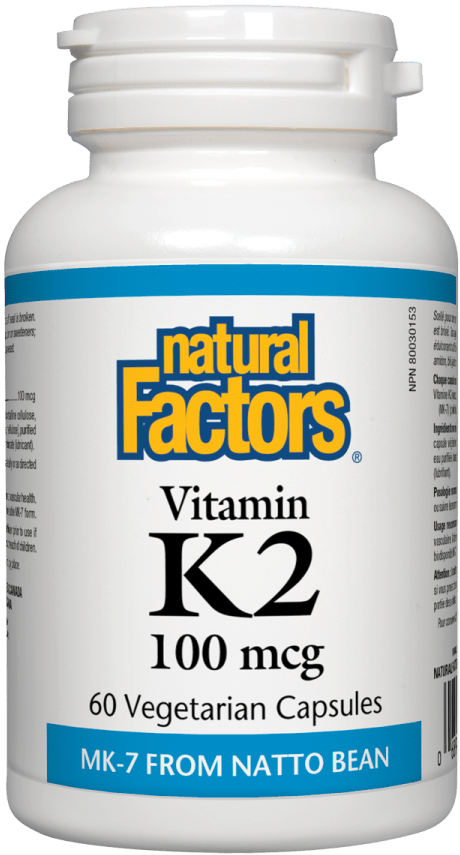 Natural Factors Vitamin K2 100 mcg Vegetarian Capsules - YesWellness.com